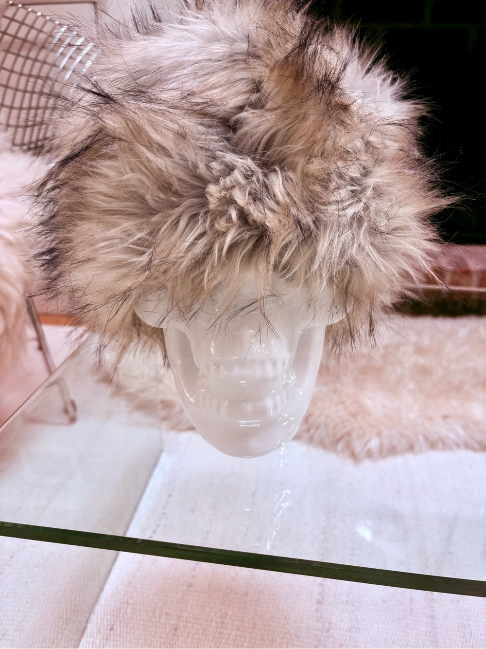 Luxury Faux Fur Hat in Beige